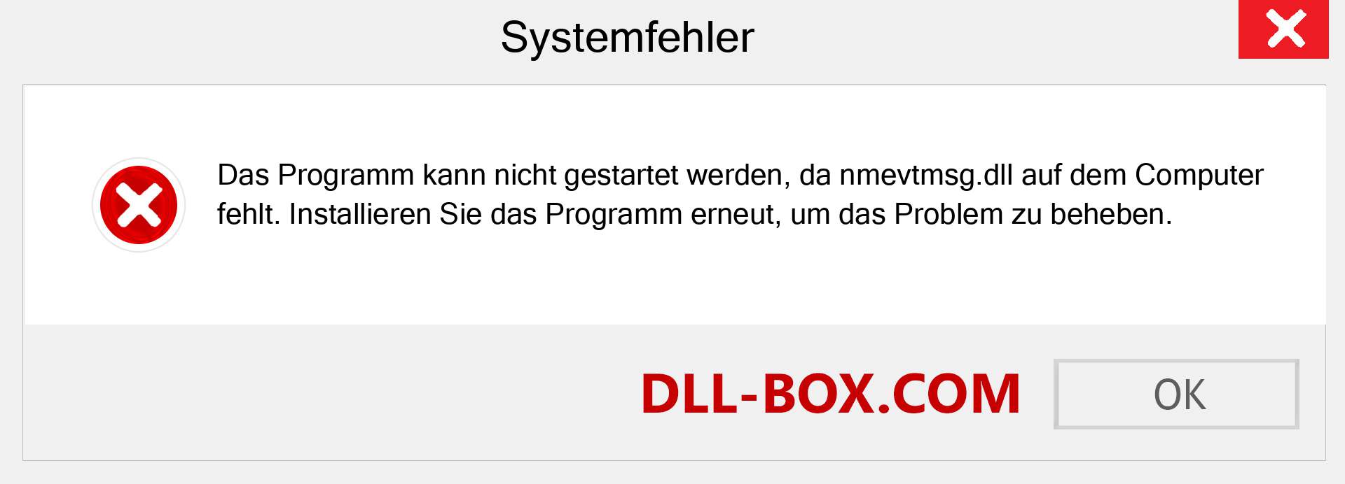 nmevtmsg.dll-Datei fehlt?. Download für Windows 7, 8, 10 - Fix nmevtmsg dll Missing Error unter Windows, Fotos, Bildern